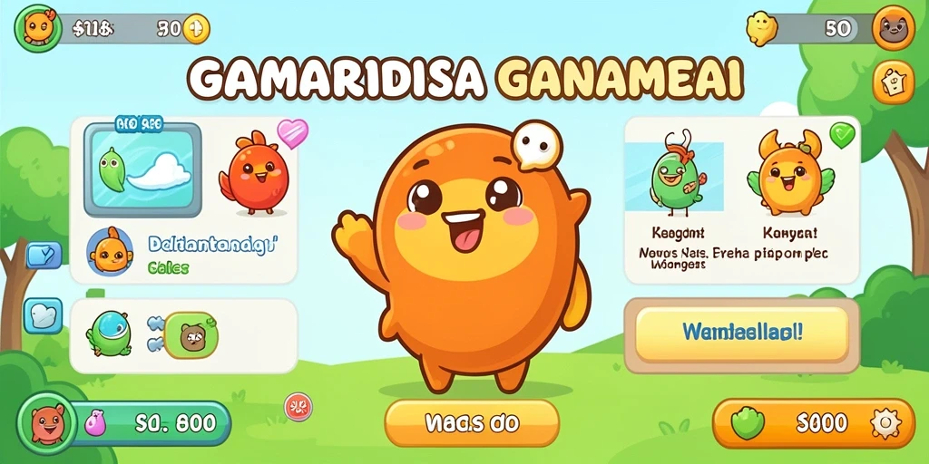 Tampilan utama aplikasi dengan grafis yang menarik.